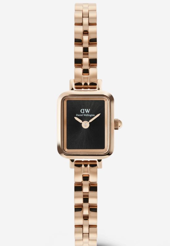Daniel Wellington Quadro Mini Arch 3-link Onyx Sunray Rose Gold DW00100848