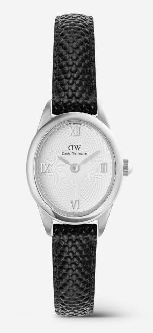 Daniel Wellington Ophelia Mini Black Lizard White Guilloché Silver