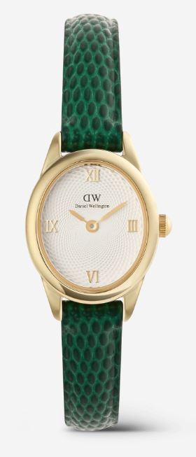 Daniel Wellington Ophelia Mini Green Lizard White Guilloché Gold
