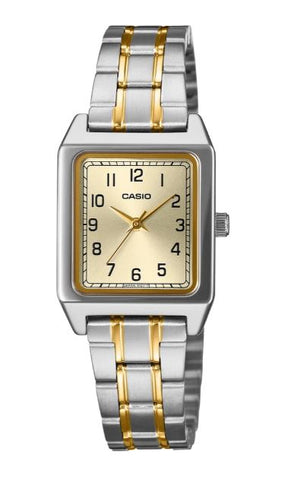 Casio Analogue Square Watch Gold Dial LTPB150SG-9B