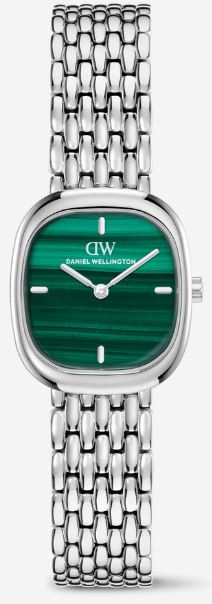 Daniel Wellington Corta Malachite Grain-Link Silver