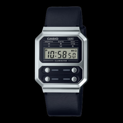 CASIO VINTAGE DIGITAL SERIES ALARM, S/WATCH, WR BLK/BLACK CLOTH BAND