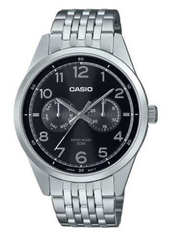 Casio Analogue Watch Black Dial MTPE340D-1A