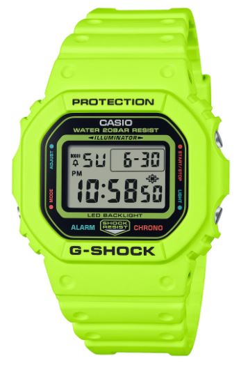 Casio G-Shock Digital Energy Pack Neon Yellow Watch DW5600EP-9D