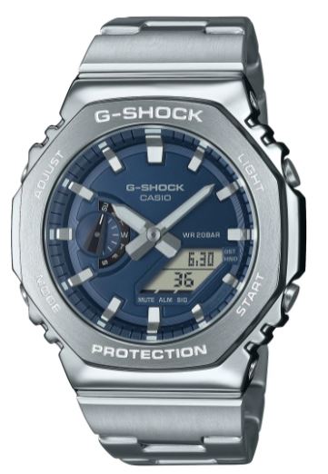 Casio G-Shock Duo Metal Covered Watch Silver GM2110D-2B