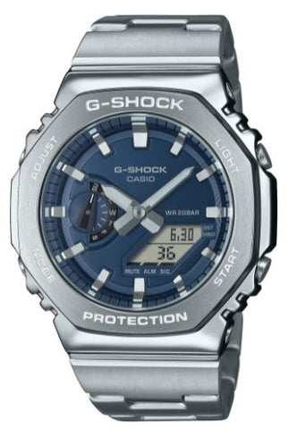 Casio G-Shock Duo Metal Covered Watch Silver GM2110D-2B