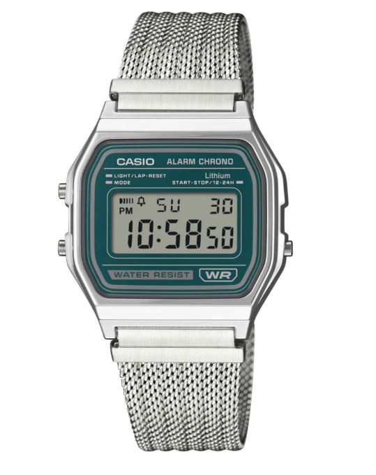 Casio Digital Watch With Mesh Band A158WEM-3D