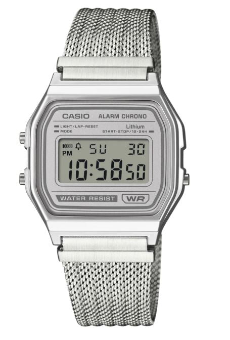 Casio Digital Watch With Mesh Band A158WEM-7D