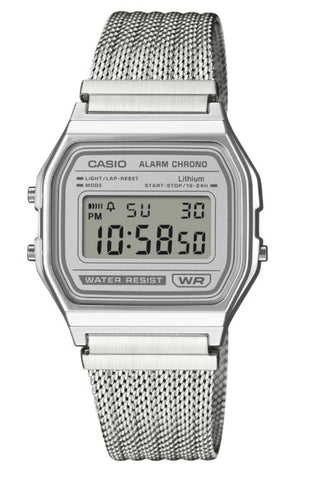 Casio Digital Watch With Mesh Band A158WEM-7D