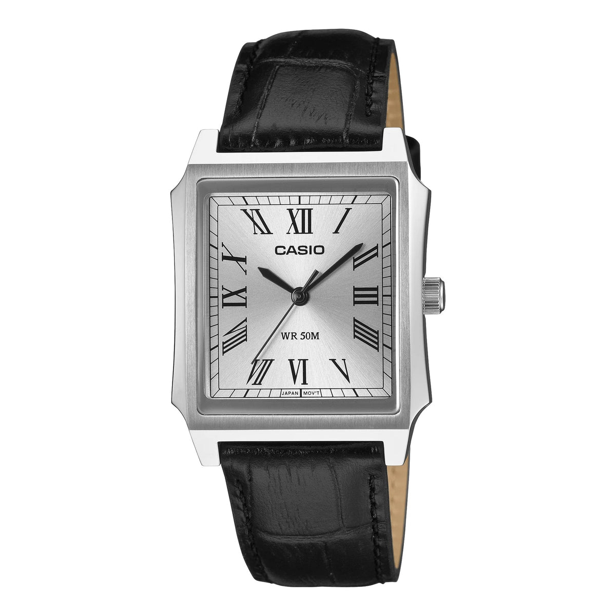 Casio Silver Square Dial Analogue Watch MTPB190L-7B