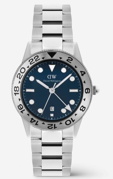 Daniel Wellington Iconic GMT Link Brushed Bezel Silver