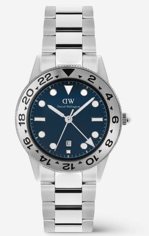Daniel Wellington Iconic GMT Link Brushed Bezel Silver