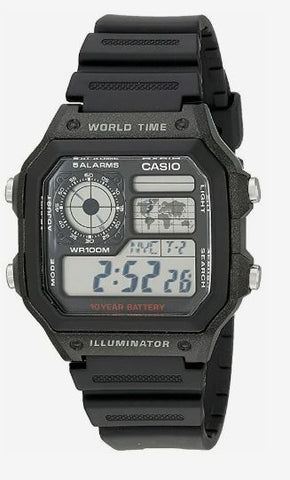 Casio Vintage World Time Digital Watch AE1200WH-1A