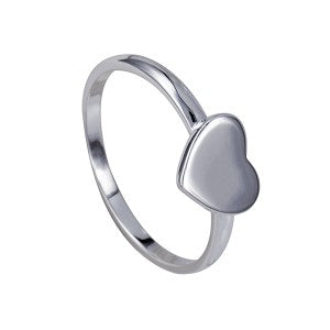 Stirling Silver9mm Plain Heart Ladies Ring