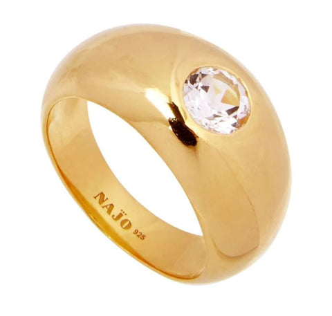 Najo - Cosmic Yellow Gold White Topaz Ring (Large)