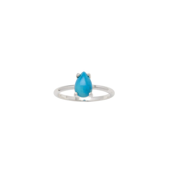 VT CLAW-SET PEAR TURQUOISE RING