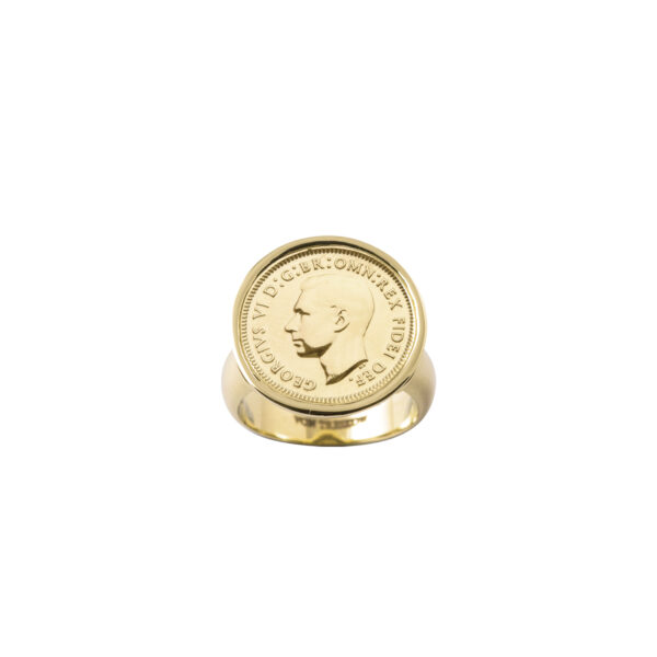VT THREEPENCE COIN RING