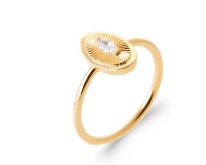 Aime-Toi Cubic Zirconia Marquise Oval Ring