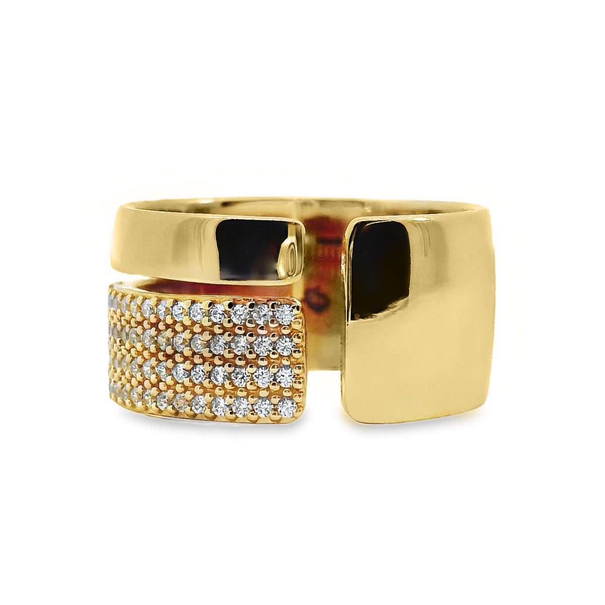 Aime-Toi 18ct Gold Plated Pave Set Cubic Zirconia Split Ring