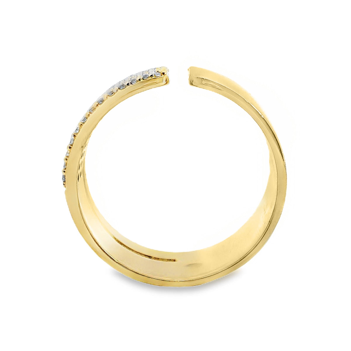 Aime-Toi 18ct Gold Plated Pave Set Cubic Zirconia Split Ring