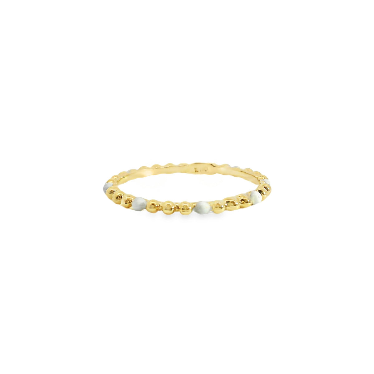 Aime-Toi 18ct Gold Plated Beaded Edge Ring