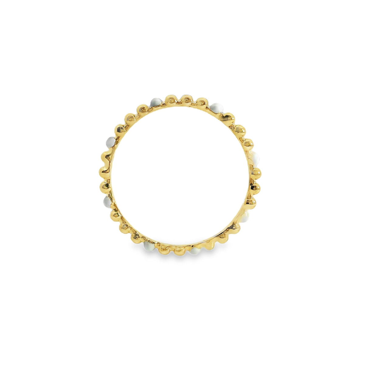 Aime-Toi 18ct Gold Plated Beaded Edge Ring