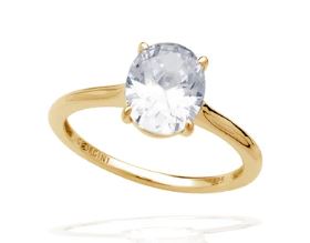 Georgini A Christmas Journey Ellipse Solitaire Gold Size 8