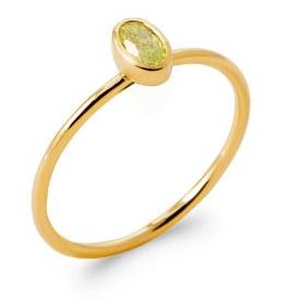 Aime-Toi 18ct Gold Plated Bezel Set Synthetic Gemstone Ring
