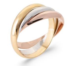 Aime-Toi 18ct Tri Tone Gold Plated Russian Wedder 56