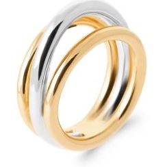 Aime-Toi 18ct Gold Plated 3 Ring Look Ring 54