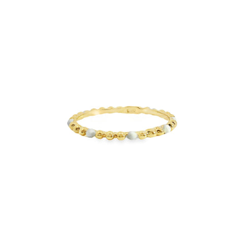 Aime-Toi 18ct Gold Plated Beaded Edge Ring