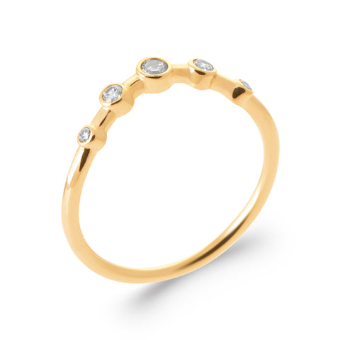 18ct Yellow Gold Plated Bezel Set CZ Ring