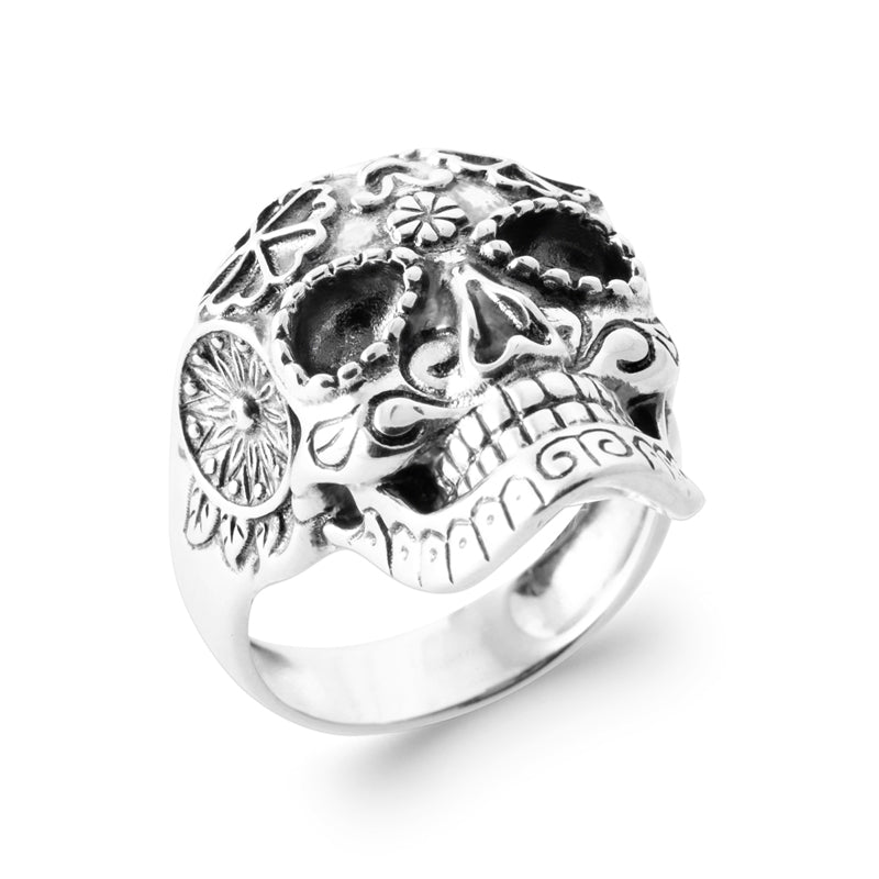AIME-TOI Sterling Silver Sugar Skull Ring