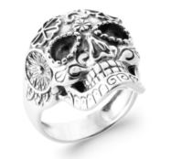 AIME-TOI Sterling Silver Sugar Skull Ring 68