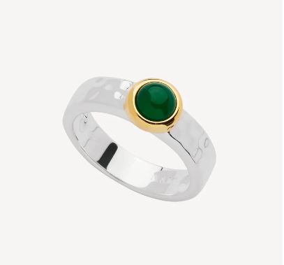 Najo Solace 2-Tone Green Onyx Ring
