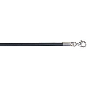 Sterling Silver 3mm Neoprene Necklace 45cm