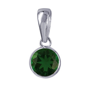 Sterling Silver Bezel Set Birthstone CZ Pendant May