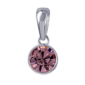 Sterling Silver Bezel Set Birthstone CZ Pendant June