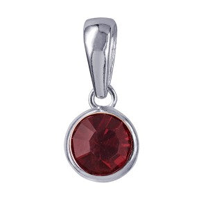 Sterling Silver Bezel Set Birthstone CZ Pendant July