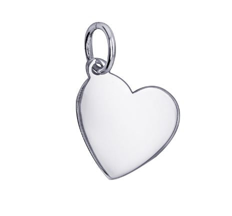 Sterling Silver Heart Shaped Engravable Pendant 18mm