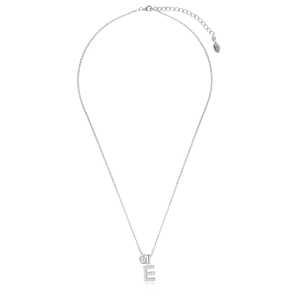 Georgini Luxury Letter E Silver Necklace