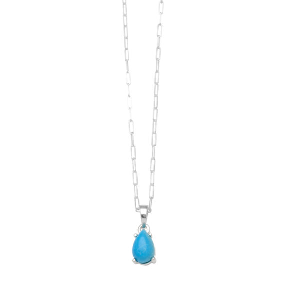 VT CLIP CHAIN NECKLACE WITH PEAR TURQUOISE