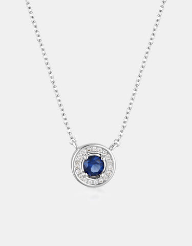Georgini Milestone Sapphire Nano And White CZ Necklace
