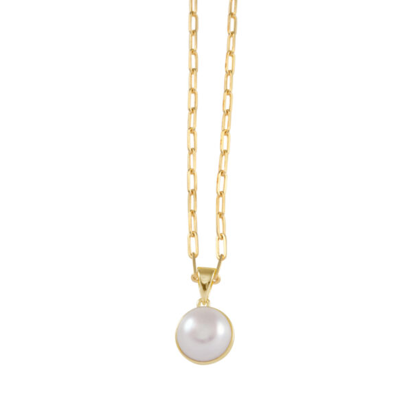 VT FINE CLIP CHAIN NECKLACE WITH PEARL 12MM