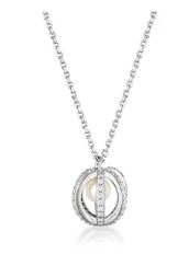 Georgini Majesty Freshwater Pearl And Cubic Zirconia Pendant Silver