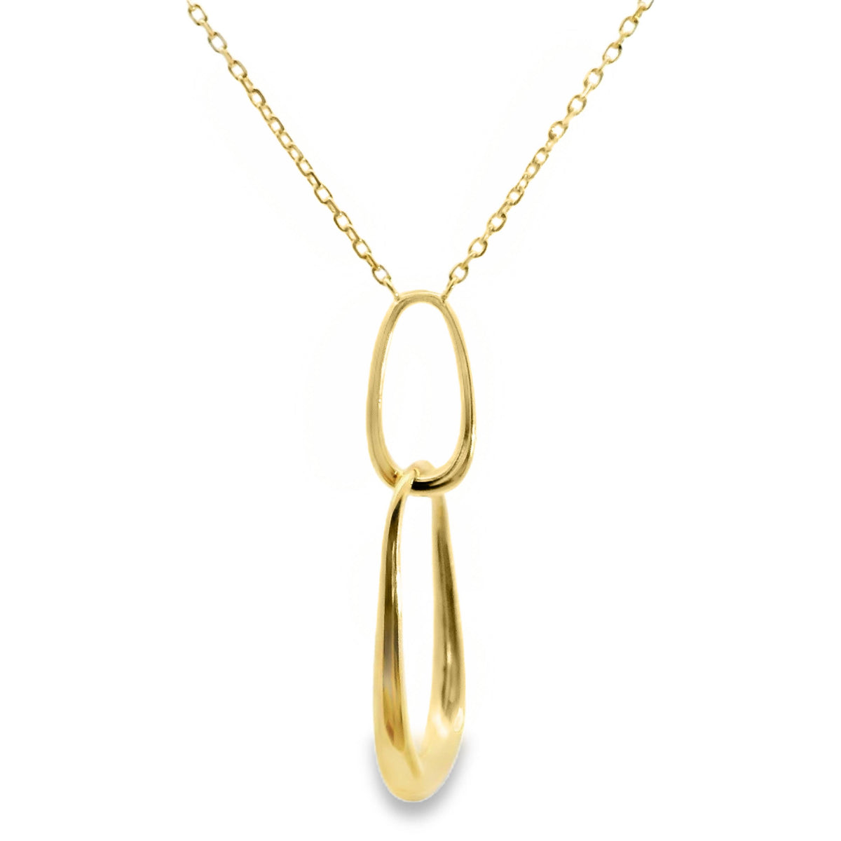 Aime-Toi 18ct Gold Plated Double Oval Drop Necklace