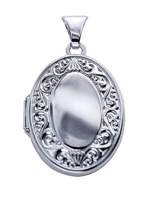Sterling Silver Oval Locket Pendant
