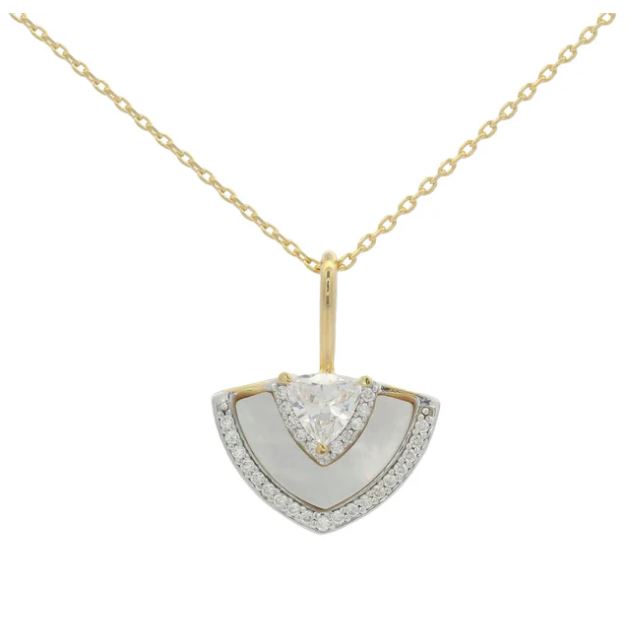 Georgini Chic Noel Mother Of Pearl Fan Pendant Gold