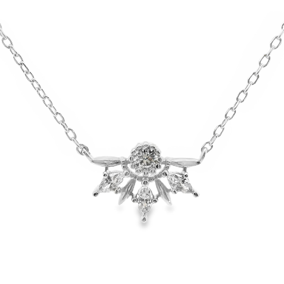 Aime-Toi Sterling Silver And Cubic Zirconia Set Necklace