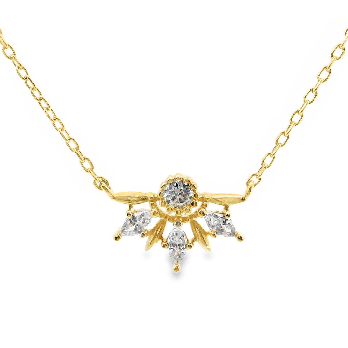 Aime-Toi 18ct Gold Plated And Cubic Zirconia Set Necklace